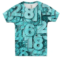 Дитяча 3D футболка Turquoise numbers