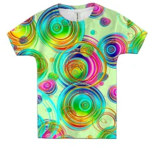 Детская 3D футболка Rainbow circles on the water