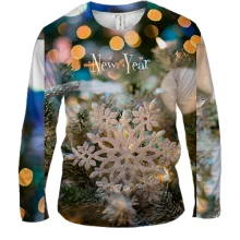 Мужской 3D лонгслив Christmas snowflake