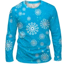 Мужской 3D лонгслив Snowflakes pattern