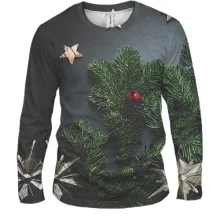 Мужской 3D лонгслив Christmas tree branch