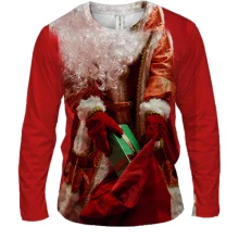 Мужской 3D лонгслив Santa Claus with a bag
