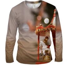 Мужской 3D лонгслив Christmas carousel