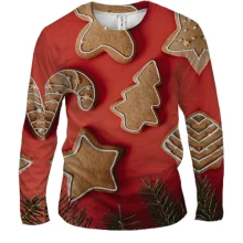 Мужской 3D лонгслив Christmas gingerbread