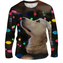 Мужской 3D лонгслив New year dog