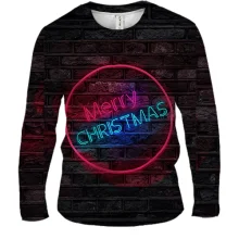 Мужской 3D лонгслив Merry Christmas 3