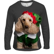 Мужской 3D лонгслив New Year dog 2