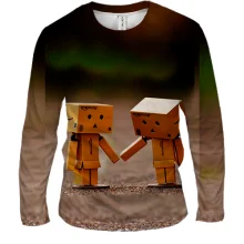 Мужской 3D лонгслив Wooden little people love