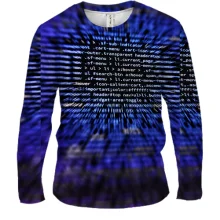 Чоловічий 3D лонгслів Program codes pattern
