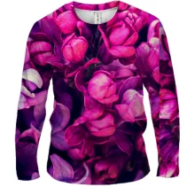 Чоловічий 3D лонгслів Purple petals pattern
