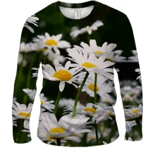 Мужской 3D лонгслив Chamomile pattern