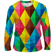 Чоловічий 3D лонгслів Multicolored rhombuses