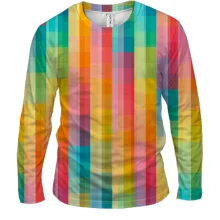 Чоловічий 3D лонгслів Rainbow squares