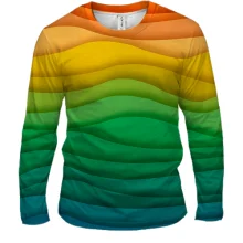 Чоловічий 3D лонгслів Rainbow waves
