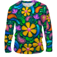 Чоловічий 3D лонгслів Art flowers pattern