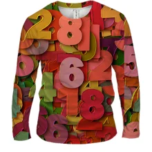 Мужской 3D лонгслив Multicolored numbers