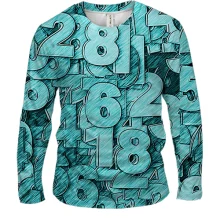 Чоловічий 3D лонгслів Turquoise numbers