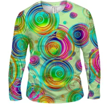 Чоловічий 3D лонгслів Rainbow circles on the water