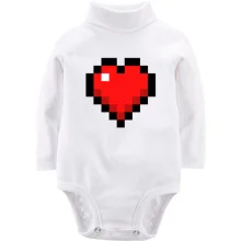 Детское боди с длинным рукавом Minecraft heart