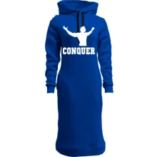 Худі сукня з атлетом і написом «Conquer»