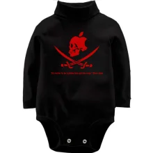 Дитяче боді з довгим рукавом з Веселим Роджером (Apple style)