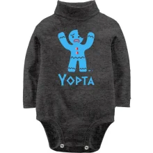 Дитяче боді з довгим рукавом з печивом і написом Yopta