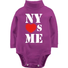 Дитяче боді з довгим рукавом з написом New york loves me