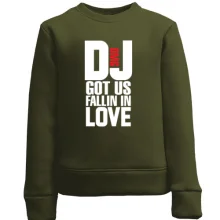 Детский свитшот с надписью DJ got us fallin in love