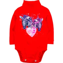 Дитяче боді з довгим рукавом з закоханими зебрами "all you need is love"