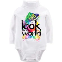 Детское боди с длинным рукавом Look at the world differently с попугаем