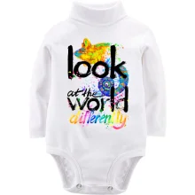Детское боди с длинным рукавом Look at the world differently с хамелеоном