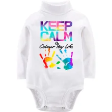 Детское боди с длинным рукавом Keep calm and colour your life