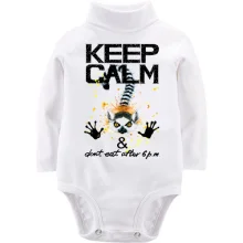 Детское боди с длинным рукавом Keep calm and don't eat after 6 pm с лемуром