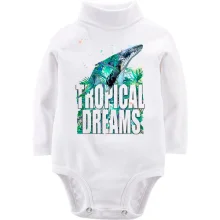 Детское боди с длинным рукавом Tropical dreams с китом