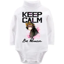 Детское боди с длинным рукавом Keep calm and be woman