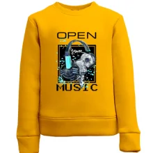 Детский свитшот с принтом «Open your music»