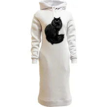 Худі сукня з чорним котом