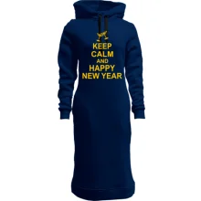 Худи платье Keep calm and Happy New Year