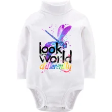 Детское боди с длинным рукавом с стрекозой "Look at the world differentty"