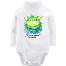 Детское боди с длинным рукавом с монстром 4 глаза "all you need is monster"