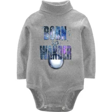 Детское боди с длинным рукавом с надписью Born to wander