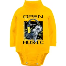 Комбинированный детский лонгслив с наушниками Open your music (1)