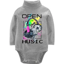 Комбинированный детский лонгслив с наушниками Open your music (2)