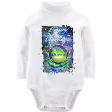 Детское боди с длинным рукавом с зелёным монстром "enjoy the universe"