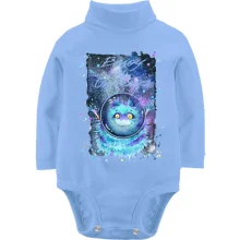 Детское боди с длинным рукавом с голубым монстром "enjoy the universe"