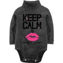 Детское боди с длинным рукавом Keep calm & kiss me