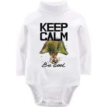 Детское боди с длинным рукавом с Чихуахуа "keep calm & be cool"