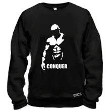 Свитшот с силуэтом атлета и надписью «Conquer»