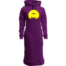 Худи платье с логотипом Batman на фоне города