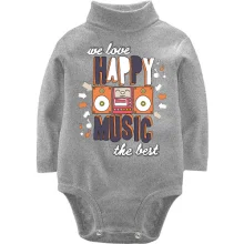 Комбинированный детский лонгслив We love happy music the best Комбинированный детский лонгслив We love happy music the best